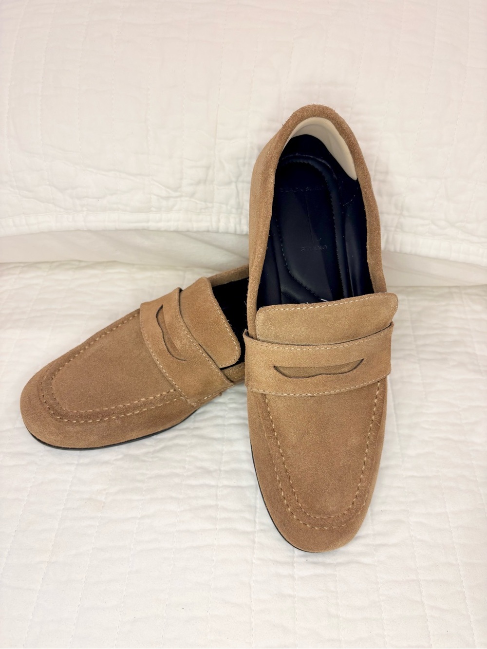 Women’s Black Suede Studio Tan Loafers